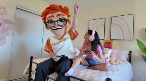 Gamer Girl Sarah Lace Grinds with Porn Dude